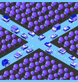 isometric crossroads vehicles from autobiles vector image vector image