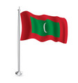 maldivian flag isolated realistic wave vector image