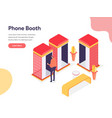 phone booth concept isometric design vector image