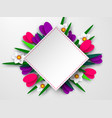 spring floral composition with paper cut flowers vector image vector image