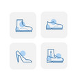 creative blue men and women shoes icons design vector image vector image
