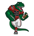 green dinosaur - american football mascot vector image