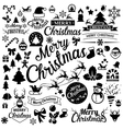 merry christmas icons set vector image