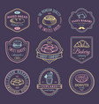 set of vintage bakery logos retro emblems vector image