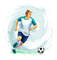 soccer player with a ball from splash vector image