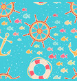 cute seamless marine background - 2 vector image