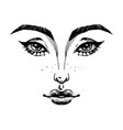 sexy female face with makeup logo for beauty vector image vector image