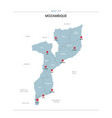 mozambique map with red pin vector image