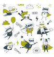 superheroes cartoon vector image vector image