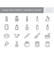 sauces line icons include vector image vector image