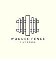 wooden fence with line art style logo icon vector image