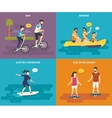 family with kids active life vector image vector image