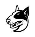 head of bull terrier dog side view mascot black vector image