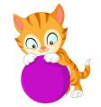 kitten with ball vector image vector image