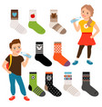 socks for girls and boys vector image vector image