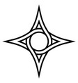 geometric logo four pointed star with a circle vector image vector image