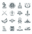 knight medieval logo icons set simple style vector image