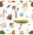 safari pattern africa travel leo giraffe vector image vector image