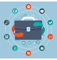global business briefcase vector image vector image