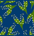 Lily of the valley with fern seamless pattern Vector Image