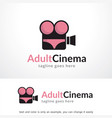 adult cinema logo template design vector image