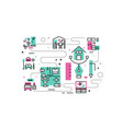 home interior line icons vector image