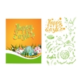 set of easter card and hand drawn easter vector image vector image