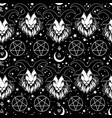 bright mystical occult pattern with goat vector image vector image
