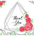 geometric frame with flower watercolor vector image