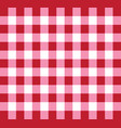 picnic checkered tablecloth pattern red and white vector image