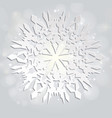christmas background with white paper snowflake vector image