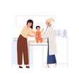 doctor examining and listening child vector image vector image