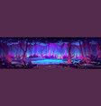 fantasy forest pond cartoon landscape background vector image vector image