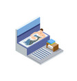isometric man taking bath full of soap foam body vector image vector image