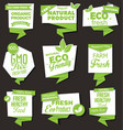 natural organic products collection of labels vector image vector image
