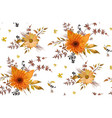 seamless floral pattern of orange yellow gerbera vector image