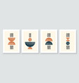 abstract organic wall art mid century modern vector image