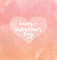 heart on watercolour valentines day background vector image vector image