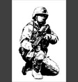 an american soldier with weapons vector image