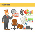business businessman in suit leather chair vector image