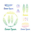color ethnic feathers logo of set vector image vector image