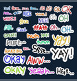 stickers text set collection vector image vector image