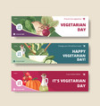 banner template with world vegetarian day vector image
