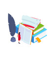 education books school composition vector image vector image