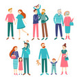 family couples father and mother with children vector image vector image