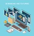 game development and modeling concept vector image vector image