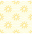 yellow marker sun seamless pattern vector image vector image