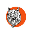 wild dog wolf retro vector image