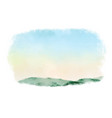 beautiful sunrise mountain landscape watercolor vector image