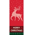 merry christmas banner with reindeer in knitted vector image